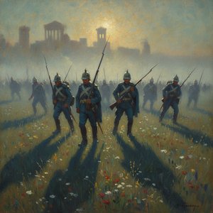 Shadows of Valor: The Ethereal Art of Capturing Military Figures through Impressionist Light