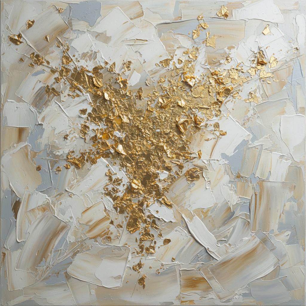 Expansion Dorée Radieuse : Une Étude Monumentale De L'or Spontané Et De La Texture Impasto — David Moreau