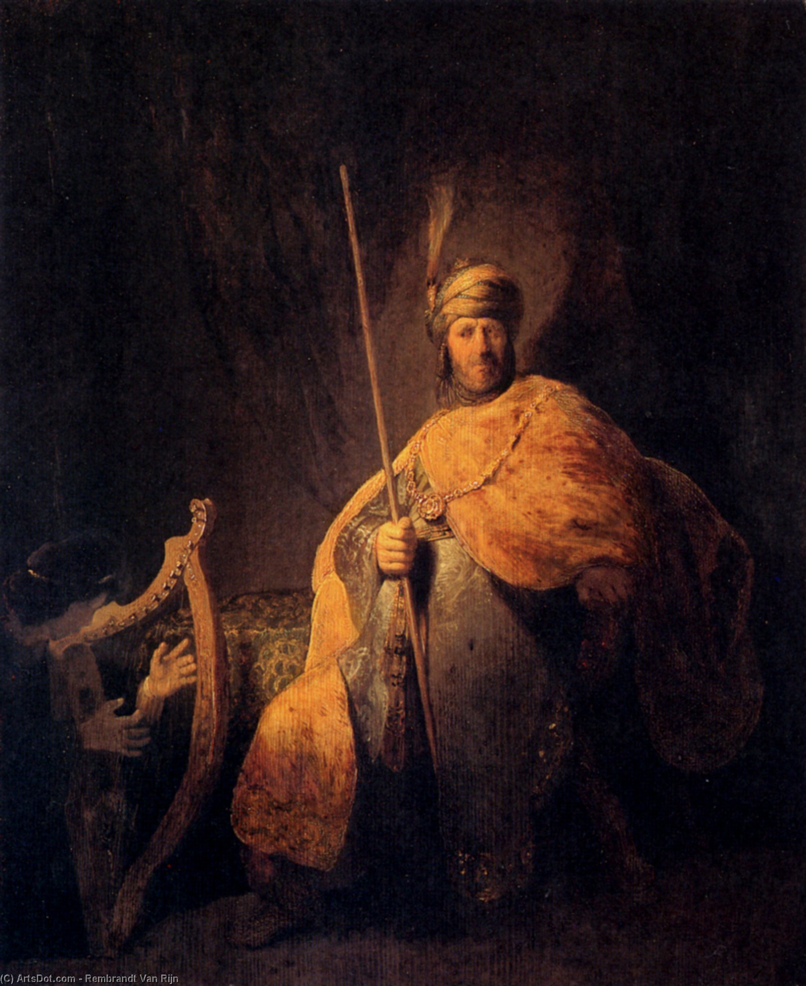 David Igra Harpo Za Saula — Rembrandt