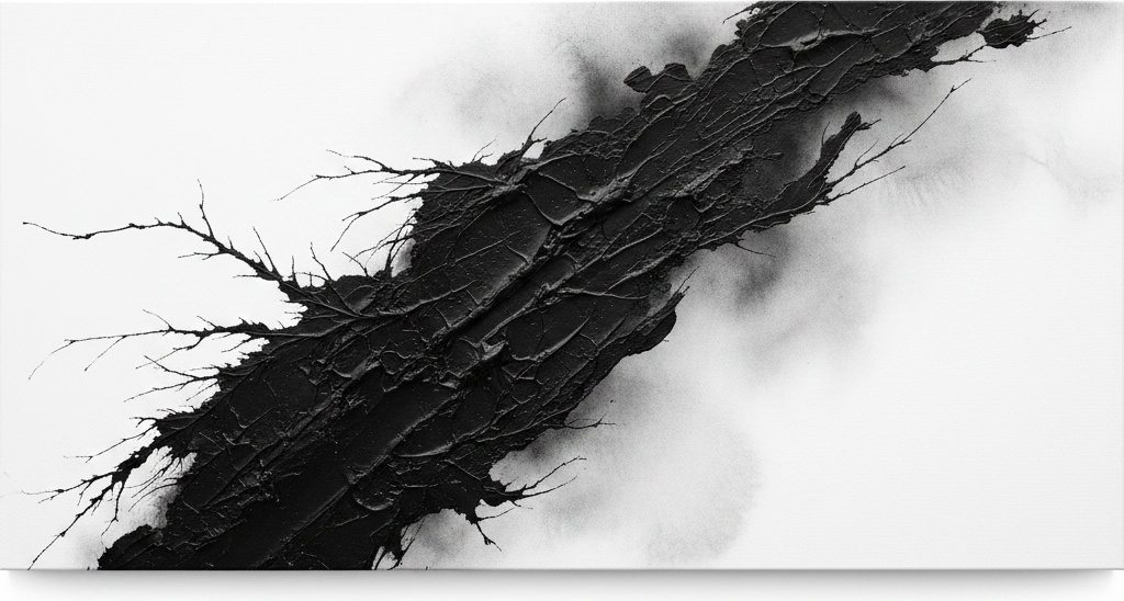 Fractured Monolith: A Monumental Study Of Obsidian Tendrils And Ethereal Void — Laurent Vionnet
