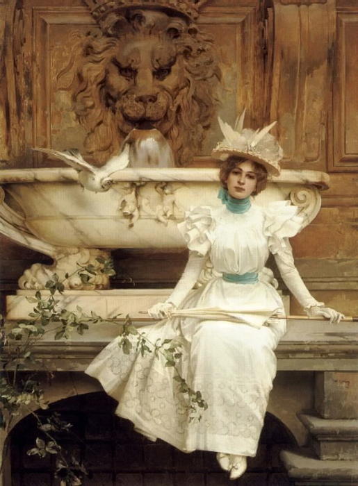 Waiting By The Fountain — Vittorio Matteo Corcos