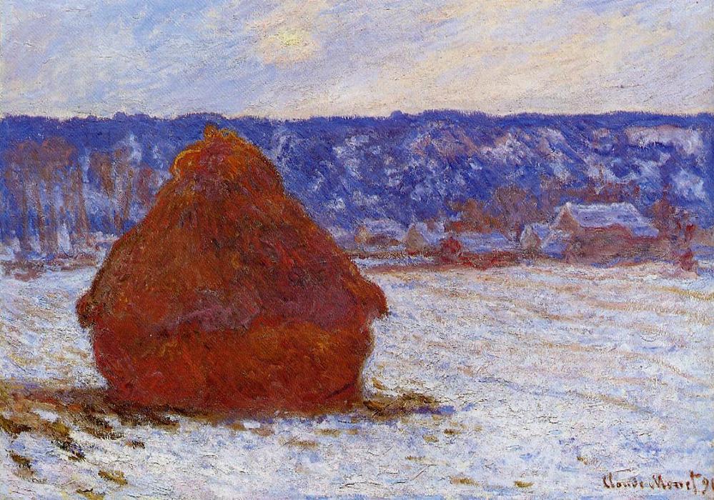 Sena Pod Zamračenou Oblohou, Efekt Sněhu — Claude Monet