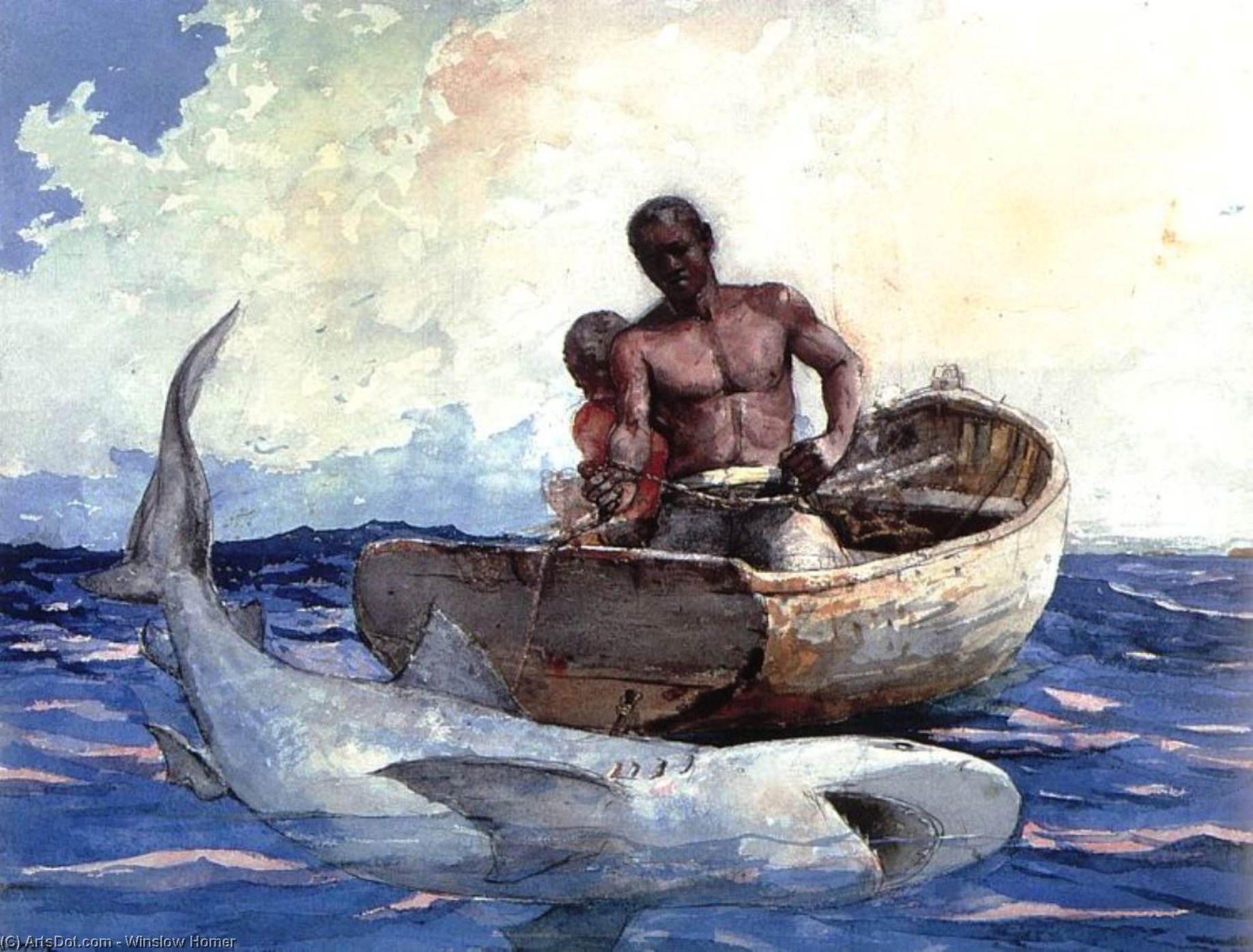 Haiangriff — Winslow Homer