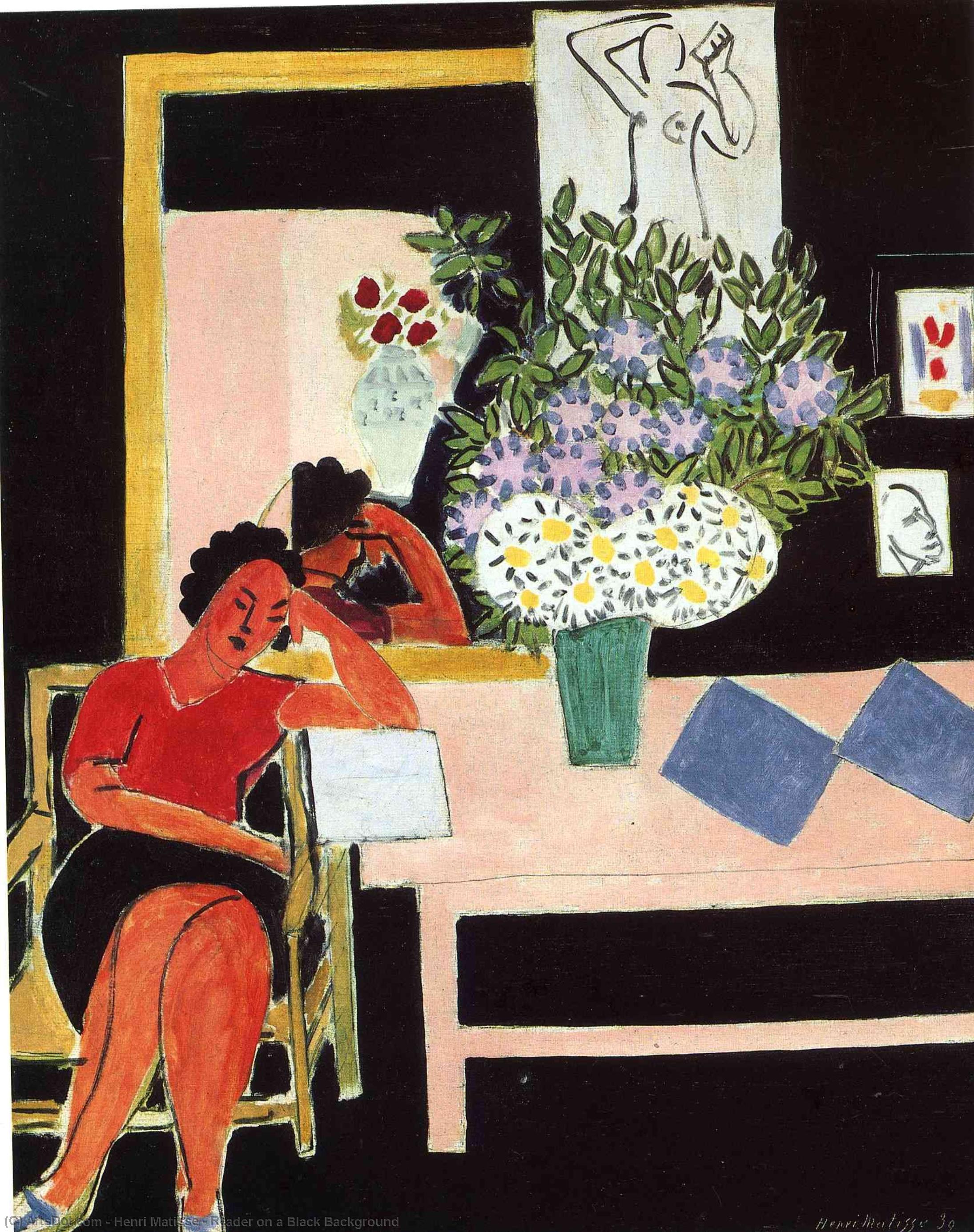 Kara Arkaplanda Okuyucu — Henri Matisse