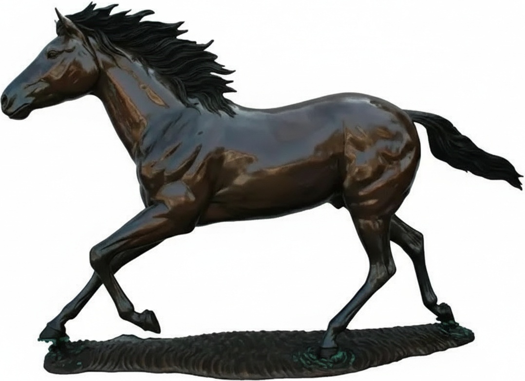 Galloping Horse Bronze Sculpture – Dynamic Movement & Patina Finish