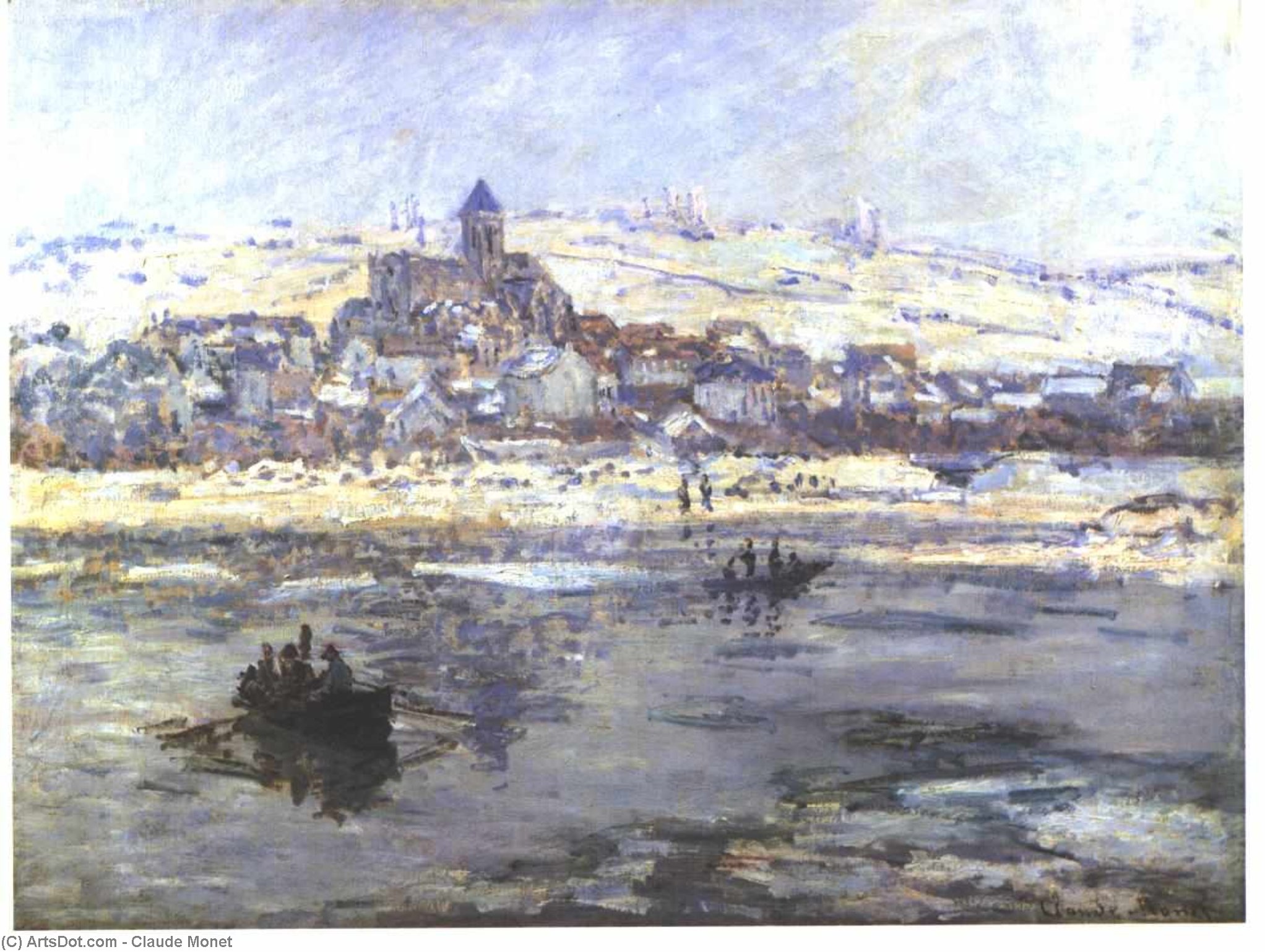 Vétheuil im Winter, oder Frick co von Claude Monet, handgemalt mit Öl auf Leinen