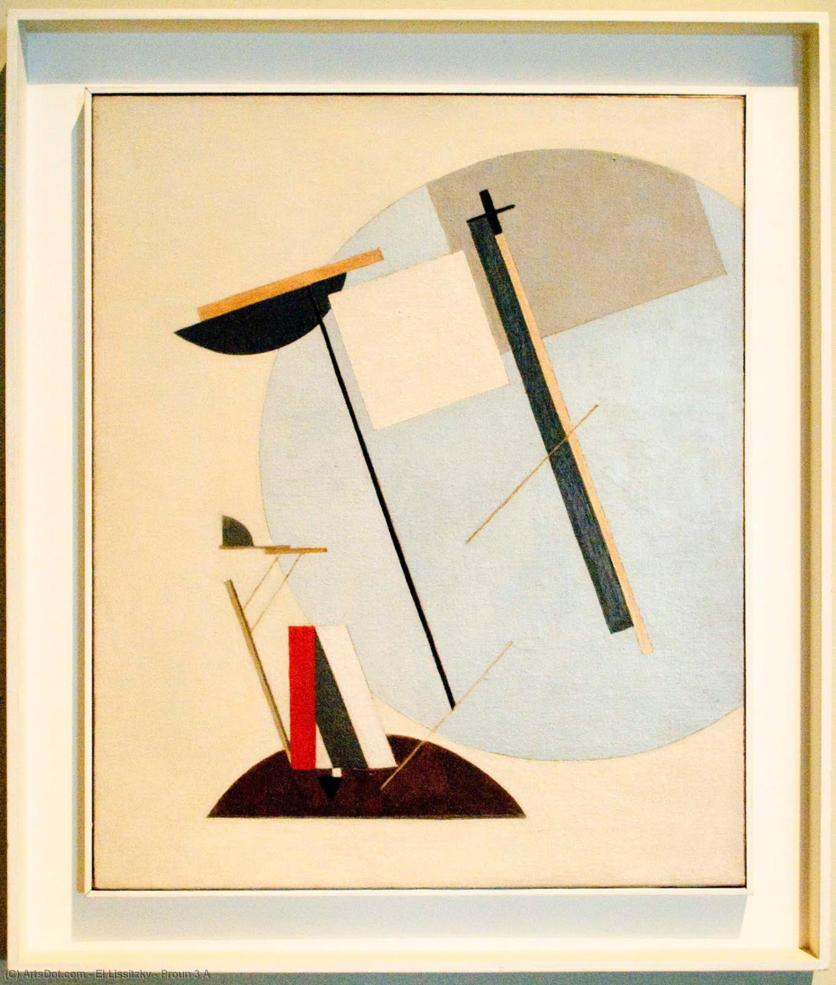 Proun 3 A by El Lisickij, painted by hand in oil on linen