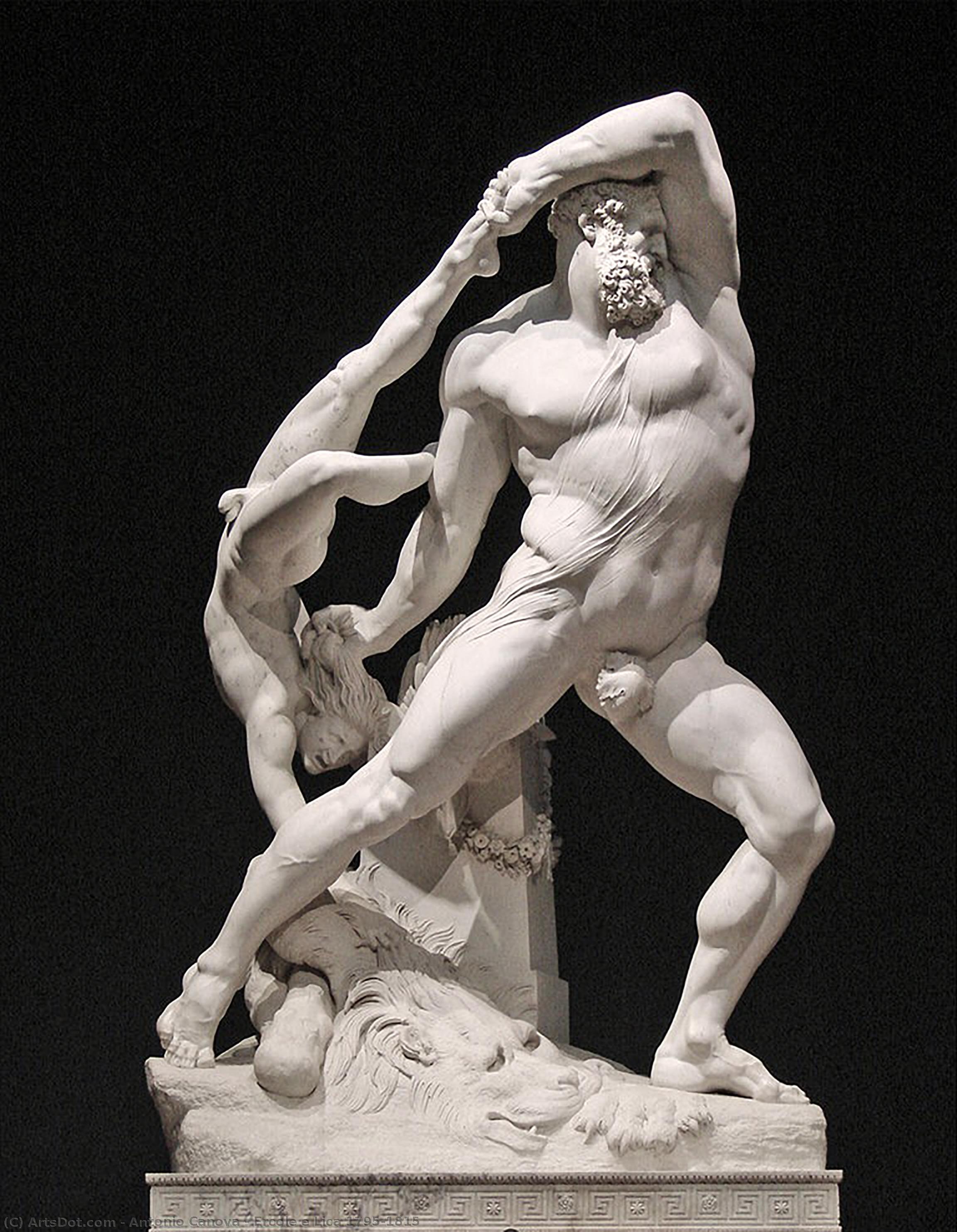 Ercole e Lica 1795-1815 od Antonin Kanava, ručně malováno olejem na plátně