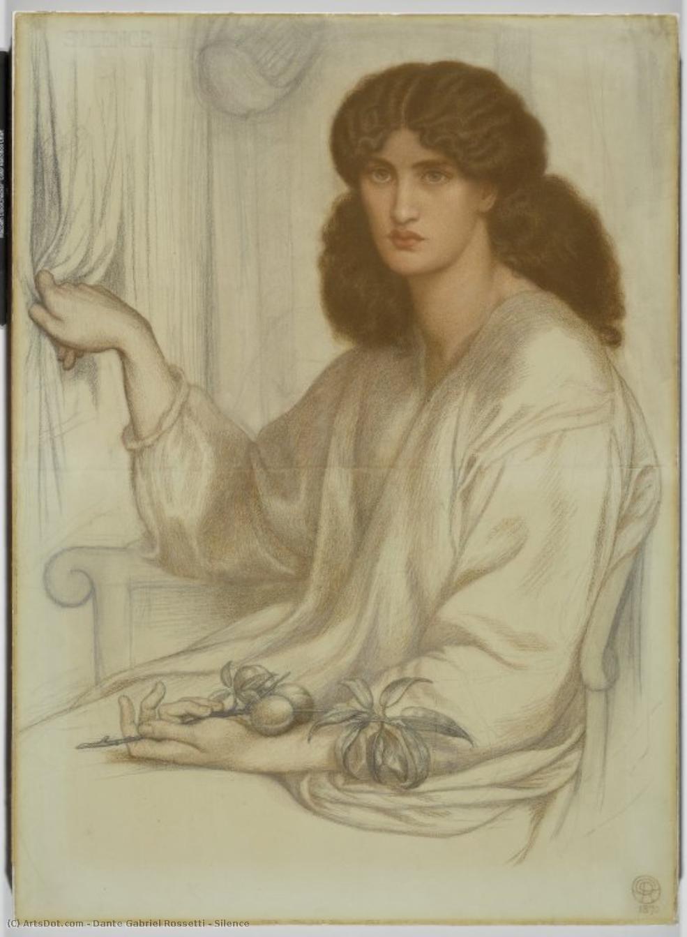 Silence av Dante Gabriel Rossetti, handmålad med olja på linne