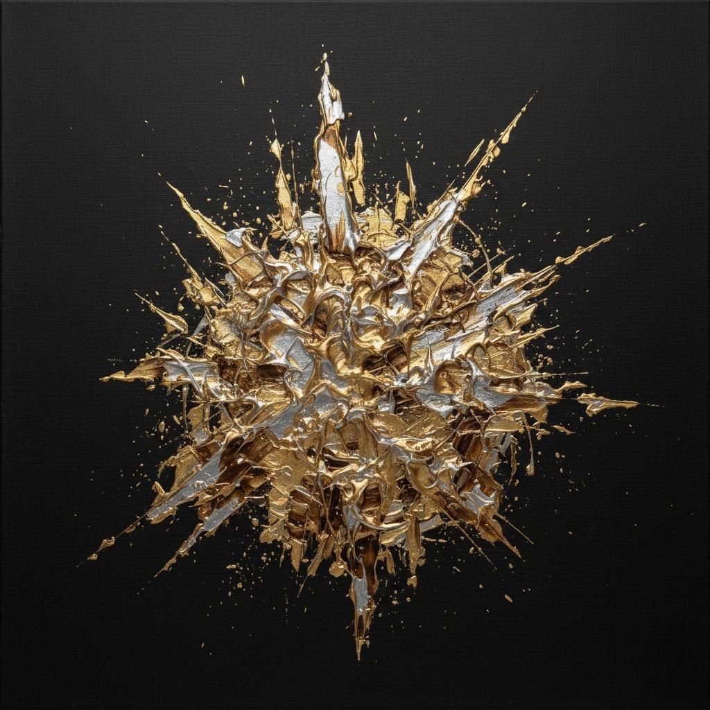 Celestial Expansion In Molten Gold: A Singular Monument Of Radiant Metallic Chaos — David Moreau