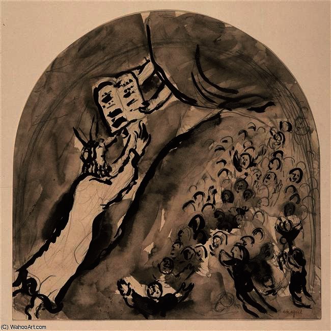Moses Modtager Lovpladerne — Marc Chagall