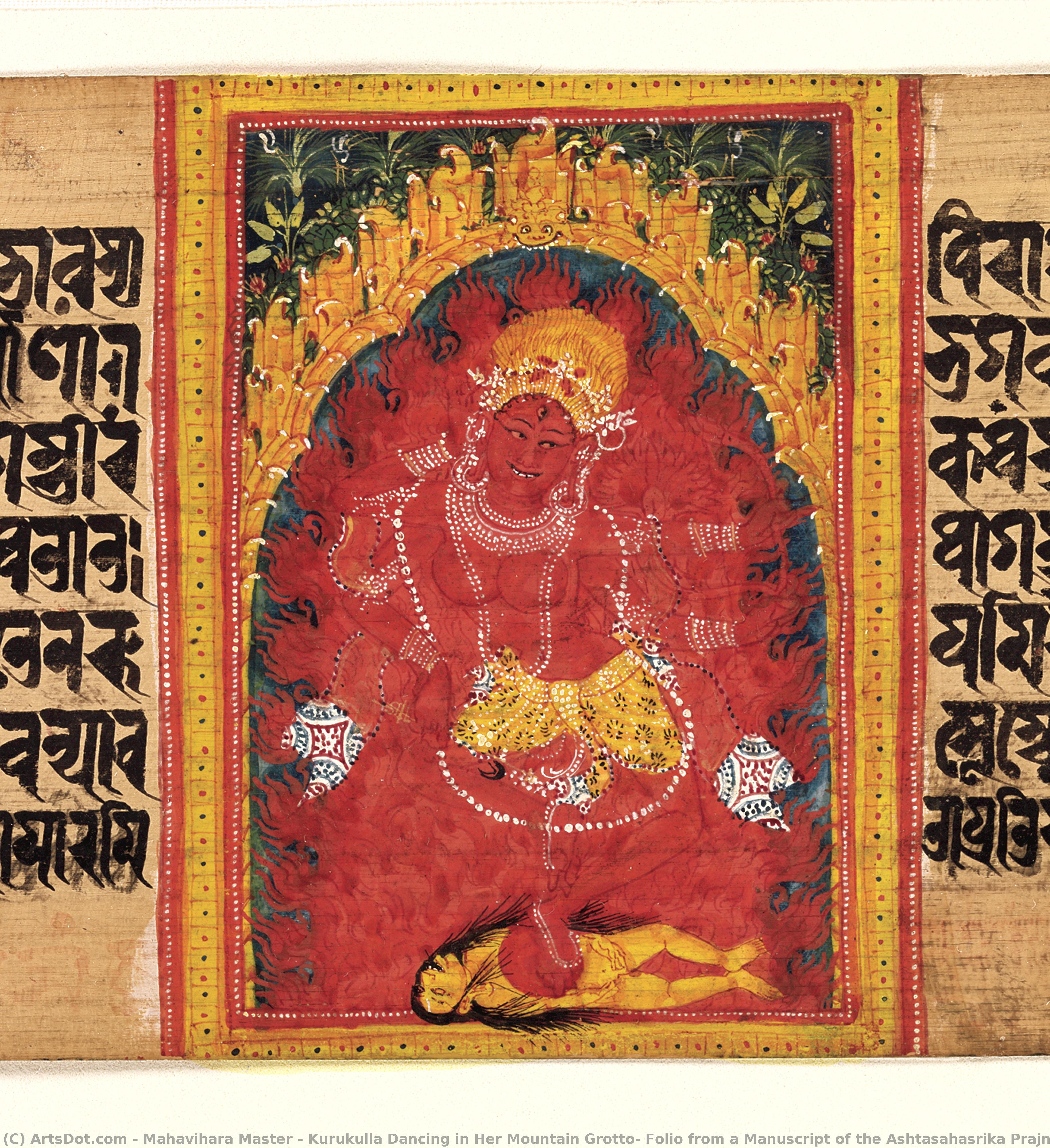 Kurukulla Dancing In Her Mountain Grotto: Folio From A Manuscript Of The Ashtasahasrika Prajnaparamita (perfection Of Wisdom) — Mahavihara Master