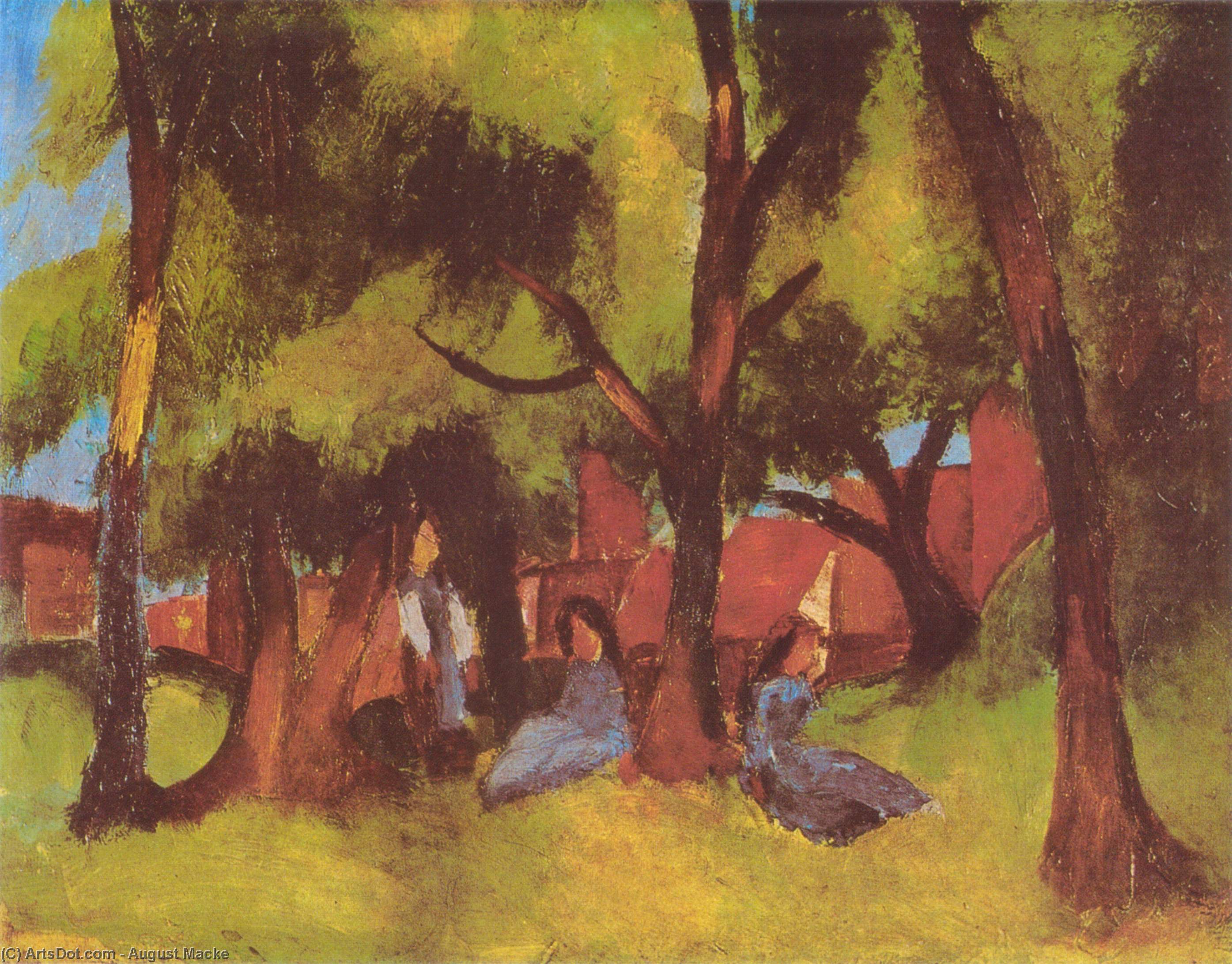 Children Under Trees In Sun — Augusto Macke
