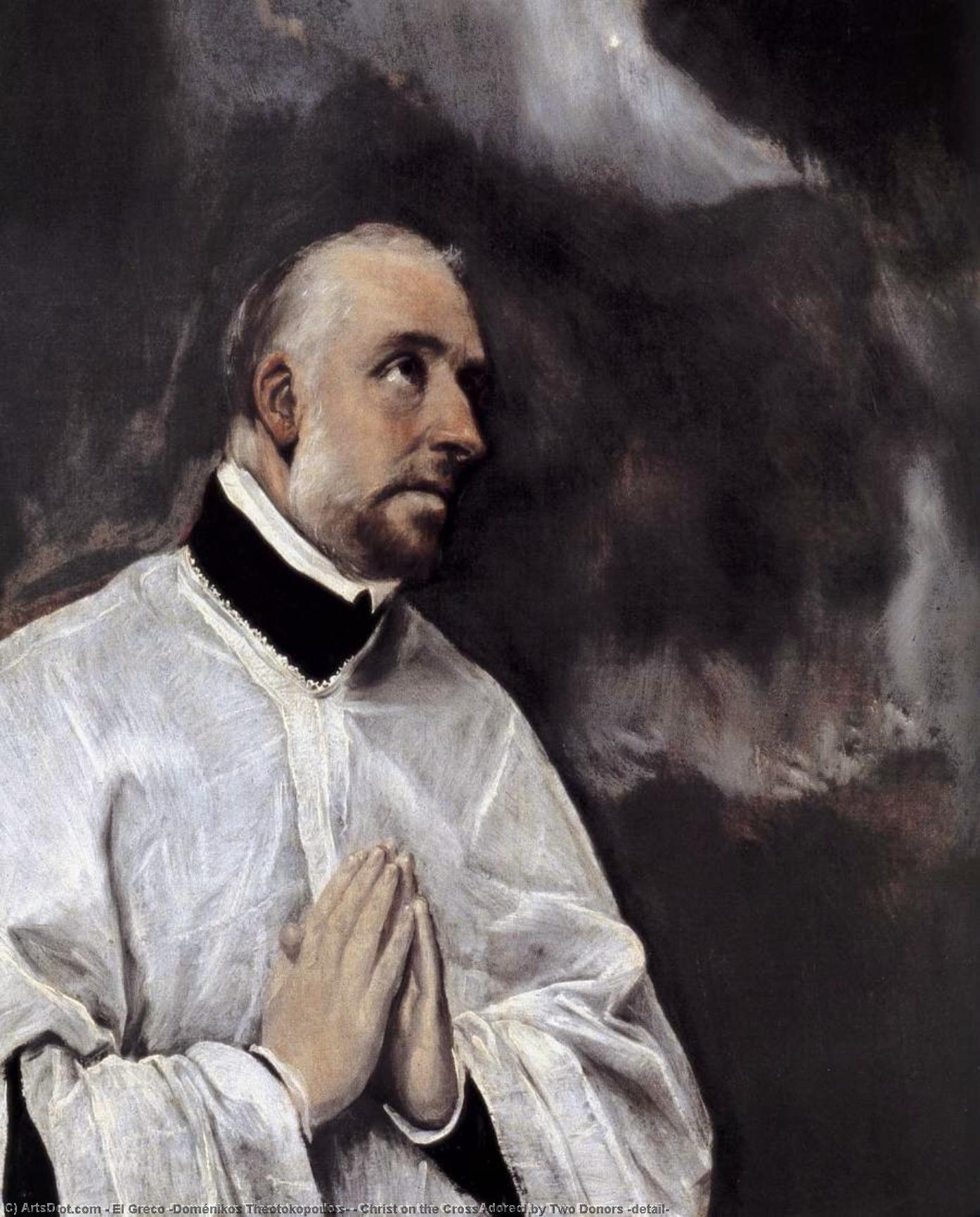 Kristus På Korset Tilbedt Af To Donorer (detalje) — El Greco