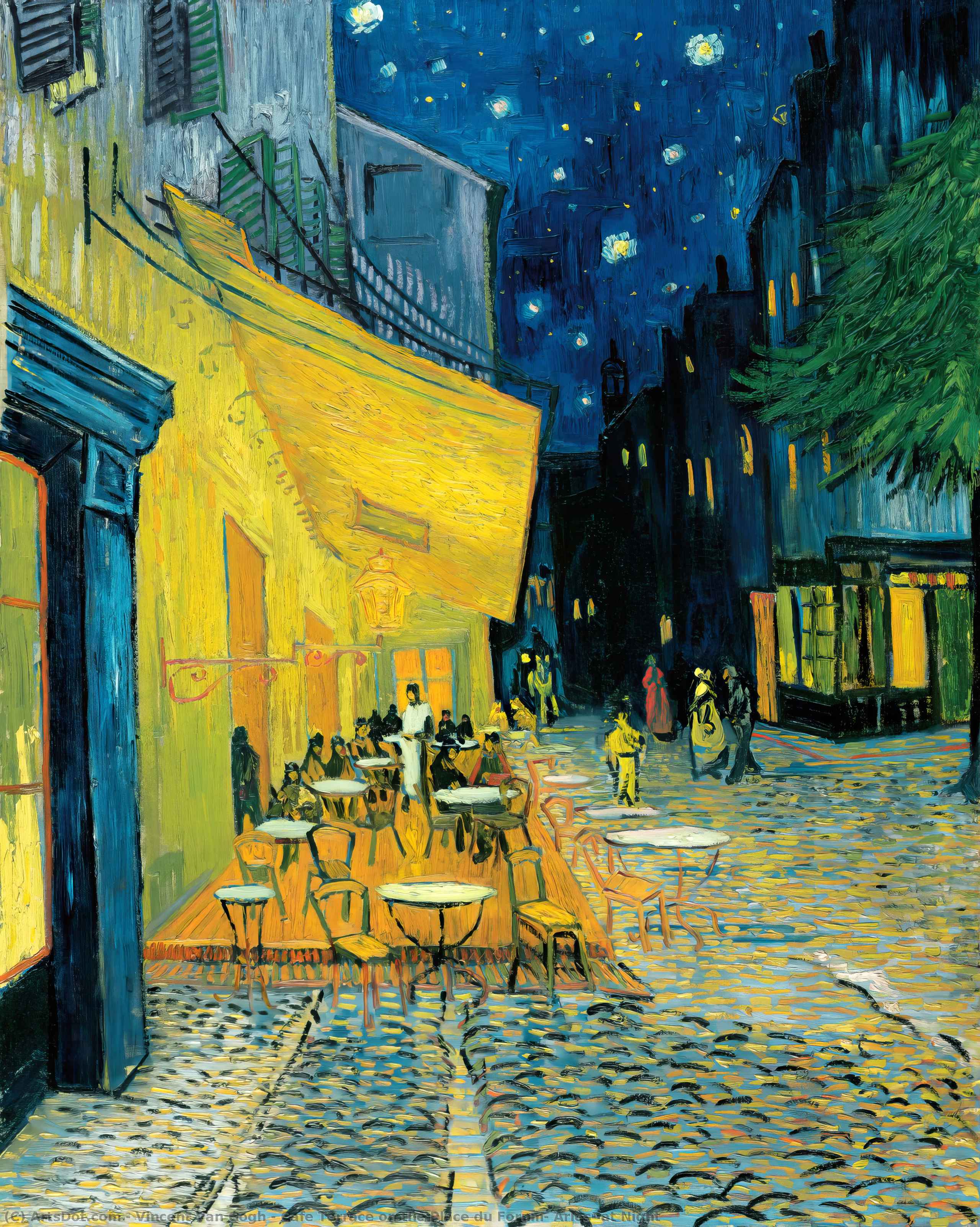 Caféterrasse På Place Du Forum, Arles Om Natten — Vincent Willem Van Gogh