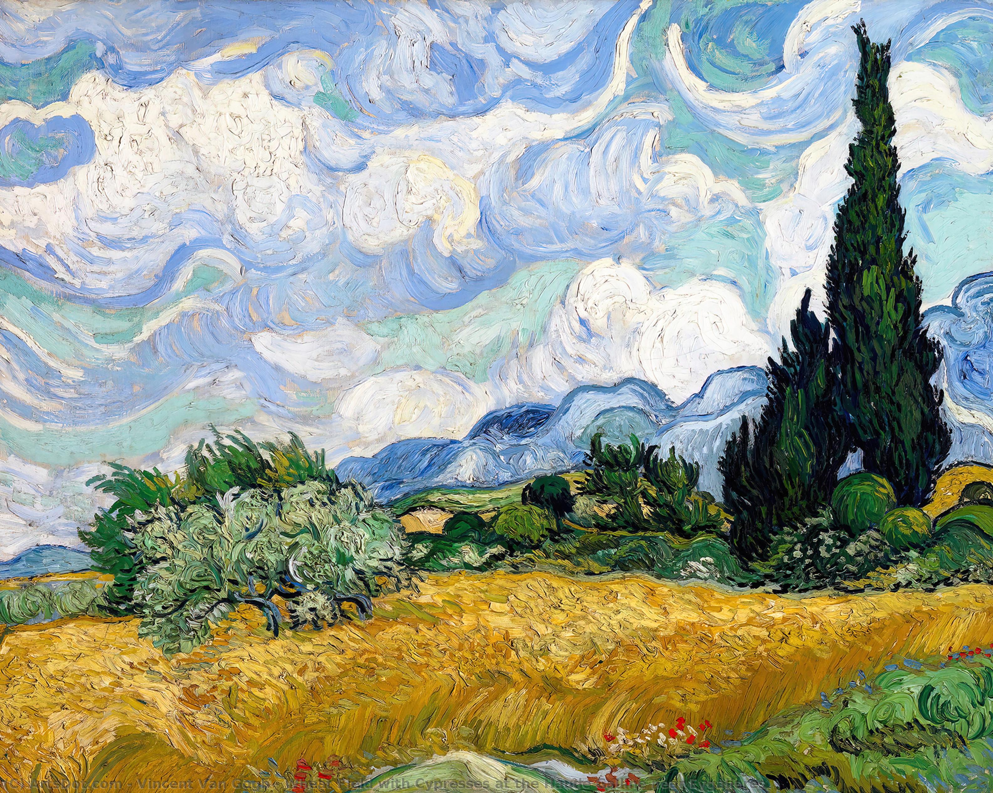 Wiese Mit Zypressen Bei Haude Galline In Eygalieres — Vincent Willem Van Gogh