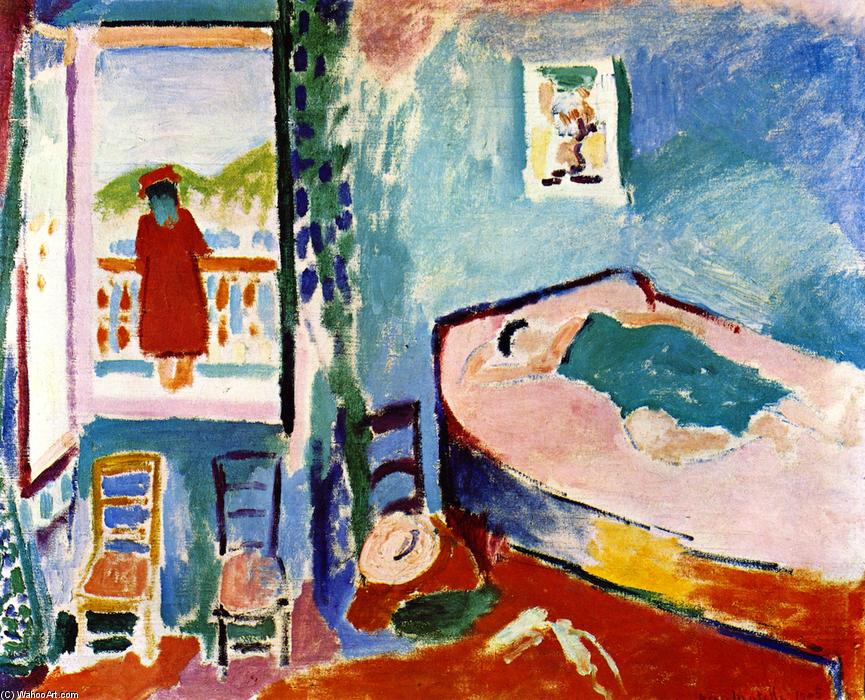 Interieur te Collioure door Henri Matisse, met de hand geschilderd in olieverf op linnen