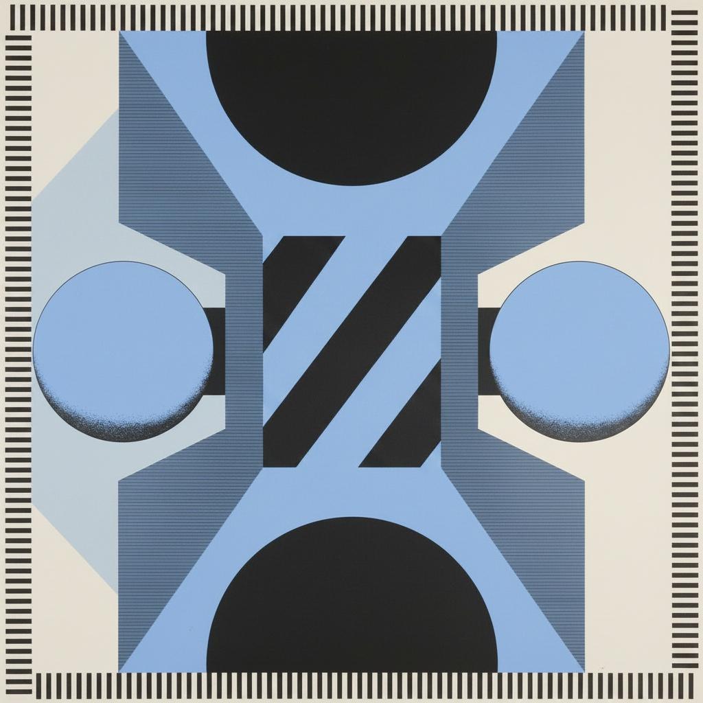 Celestialinė Simetrija Periwinkle Spalva: Monumentali Geometrinės Pusiausvyros Ir Ramybės Studija — Jean-paul Blanchet