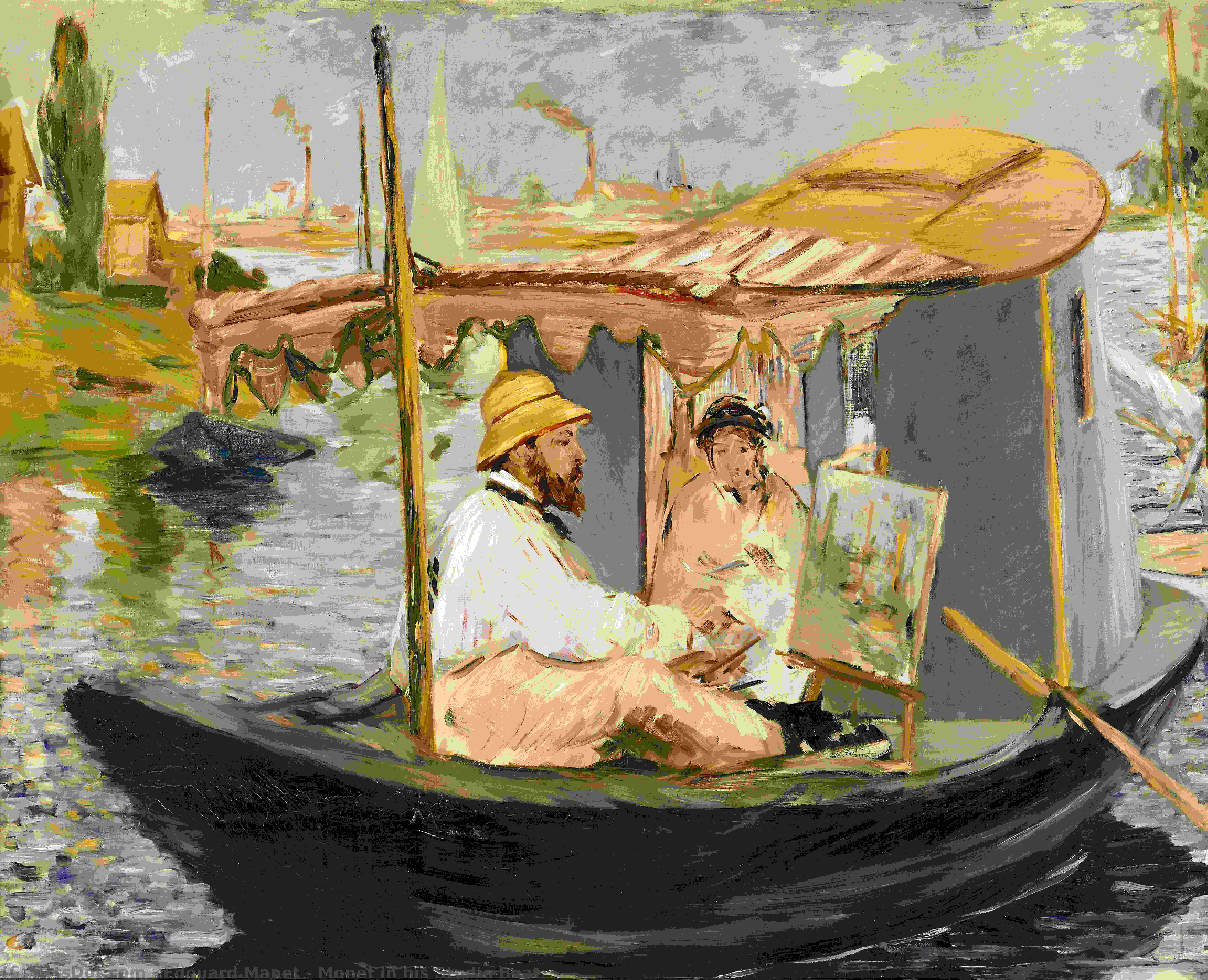Monet Atölye Teknesinde — Edouard Manet