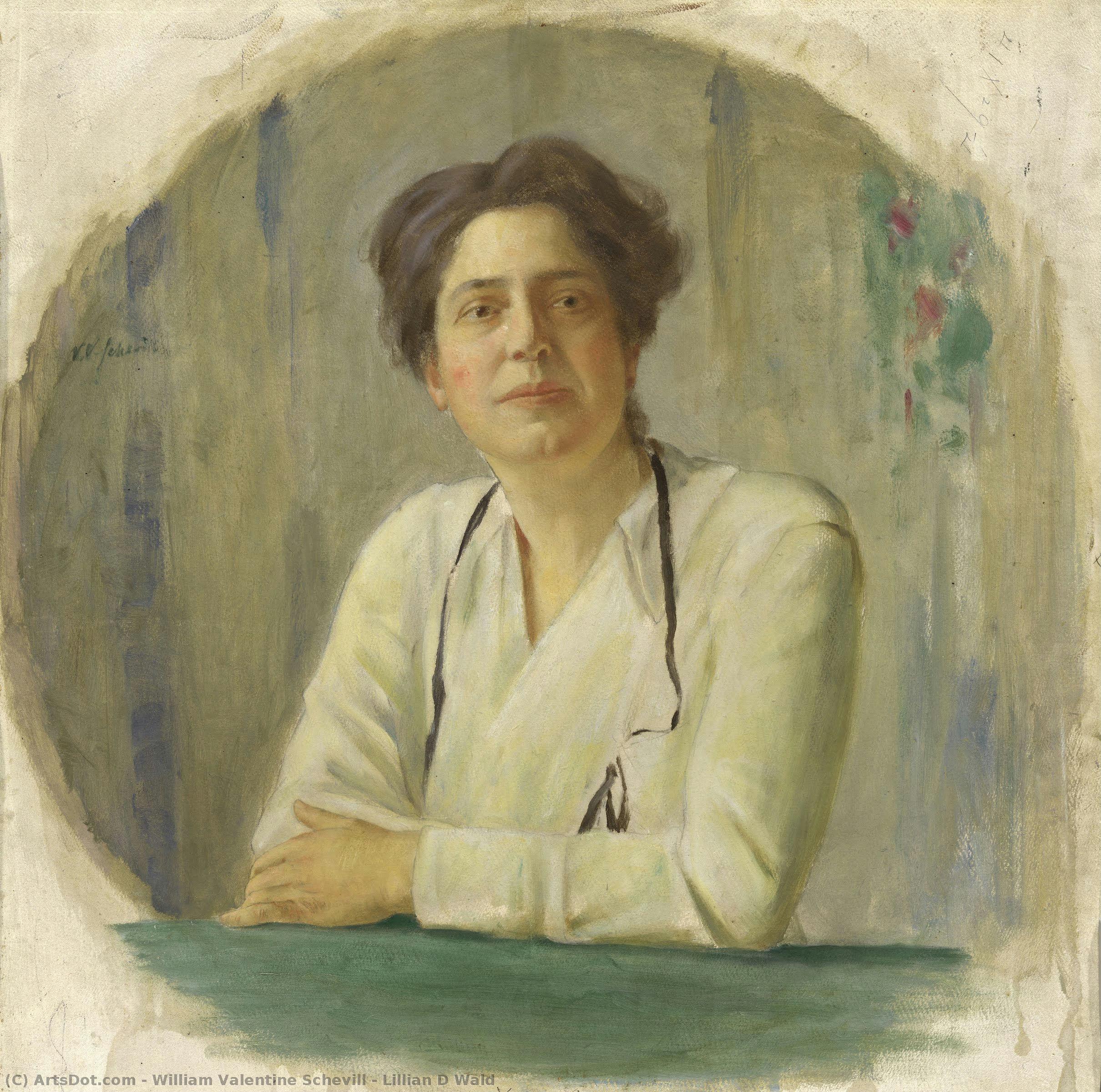 Lillian D Wald by William Valentine Schevill, painted by hand in oil on linen