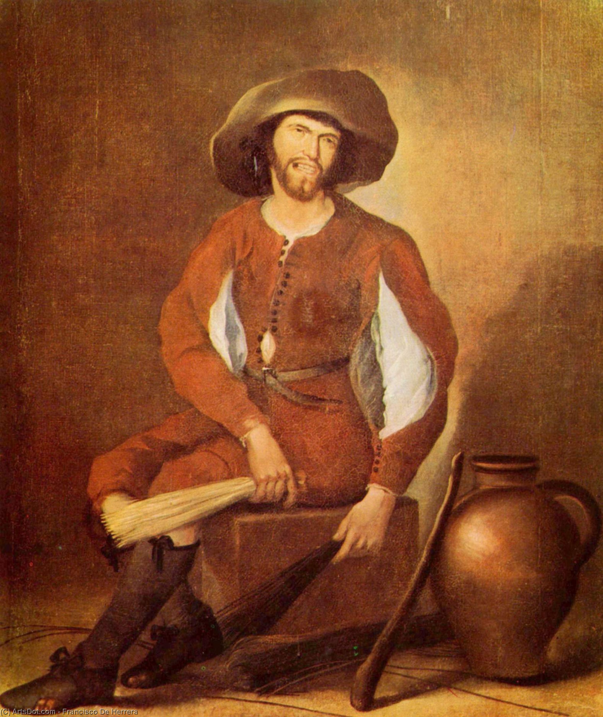 The besenbinder by Francisco De Herrera, painted by hand in oil on linen