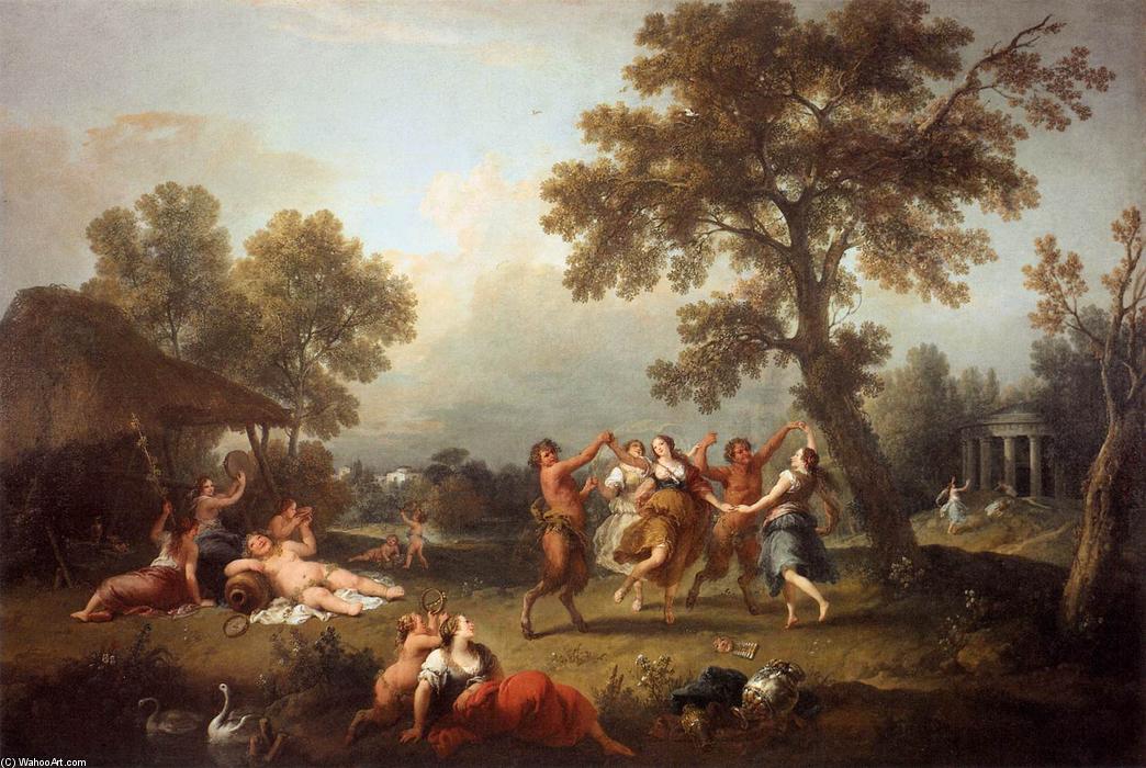 Bacchanal autora Frančesko Zukareli, ručno oslikano uljanim bojama na platnu od lana
