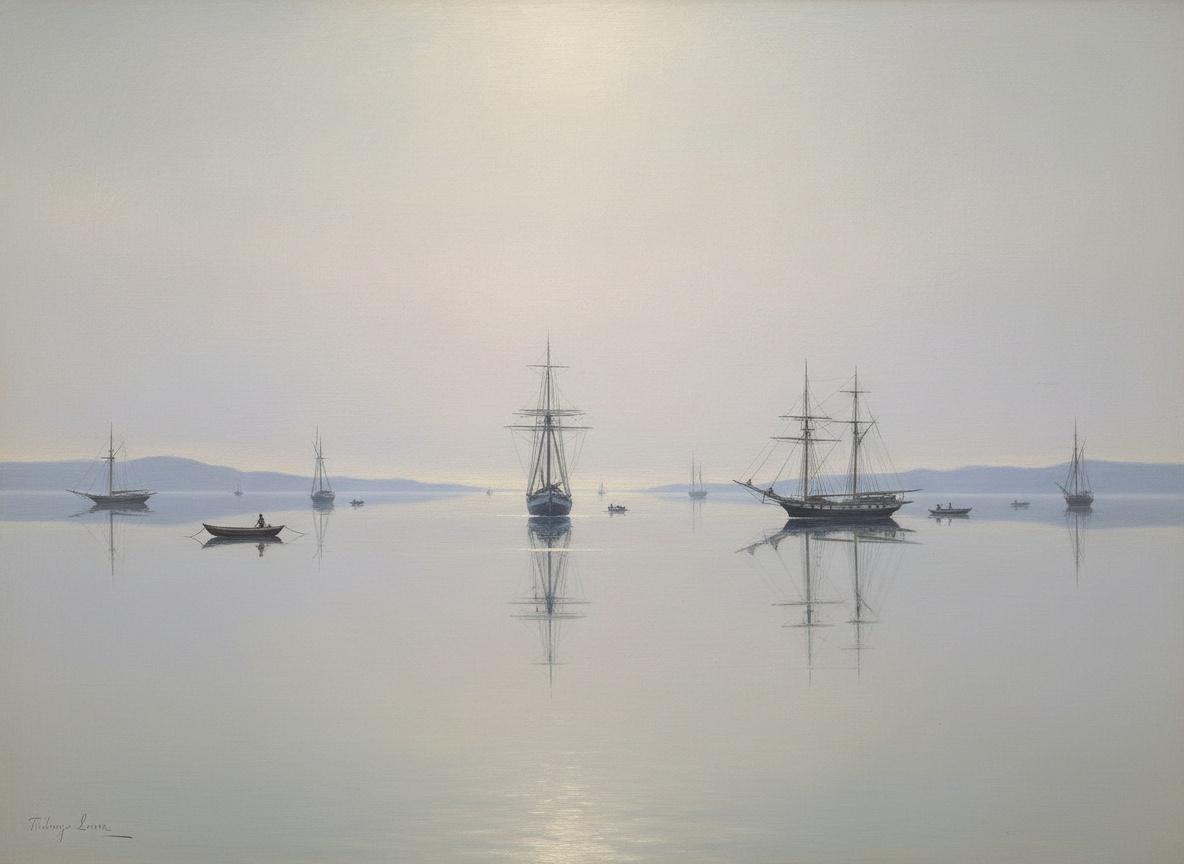 Ethereal Stillness: A Study In Silvered Waters — Pauline Girard