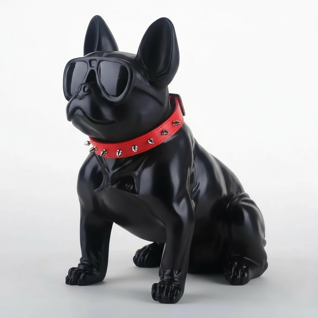Hand-painted French Bulldog Sculpture With Sunglasses