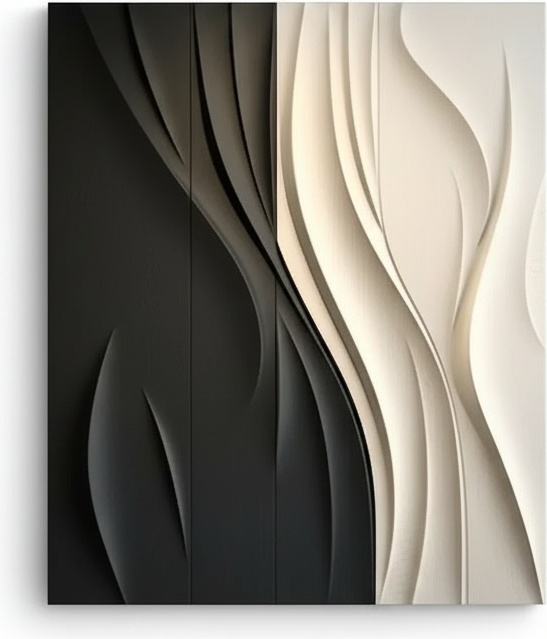 Layered Wood Wave Wall Art Panel