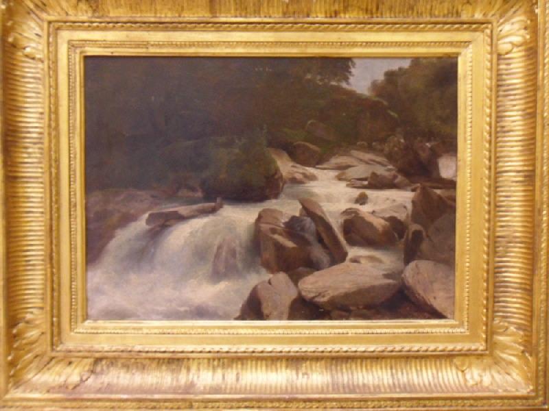 Etude de torrent by Alexandre Calame, painted by hand in oil on linen