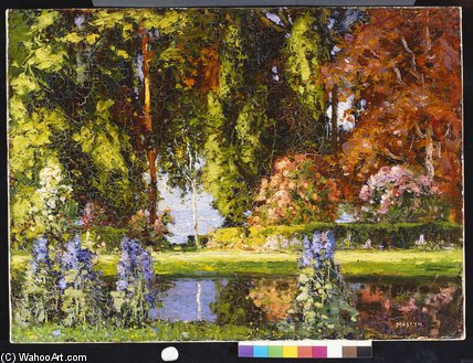 The Garden By The Sea by Thomas E Mostyn, painted by hand in oil on linen