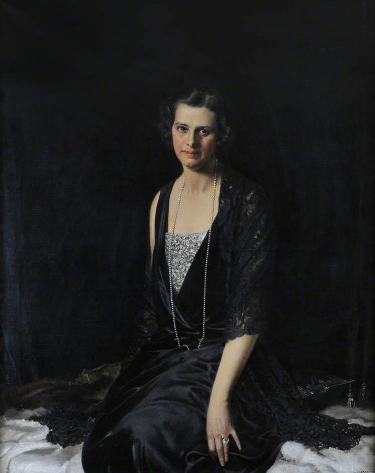 Mrs Fred Young by Howard Somerville, painted by hand in oil on linen