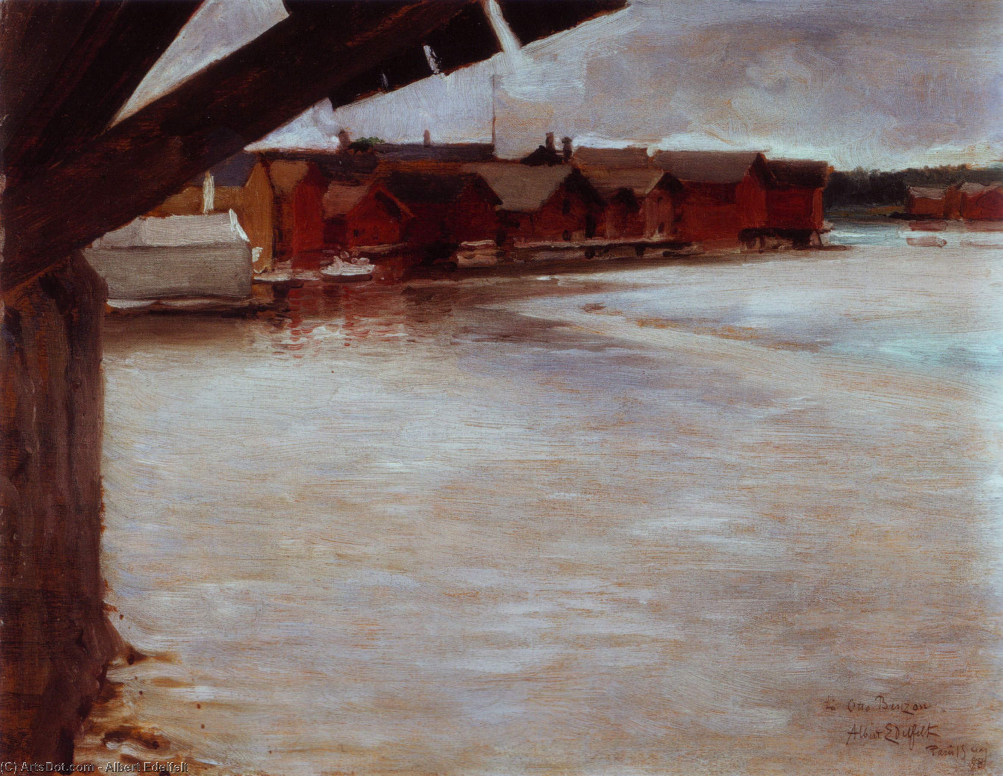 Riverside Motif From The Porvoo River — Albert Edelfelt
