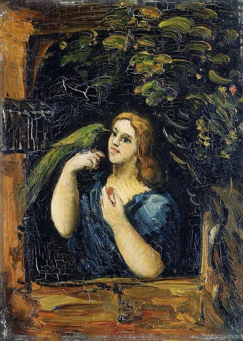 Kvinne Med Papegøye — Paul Cézanne