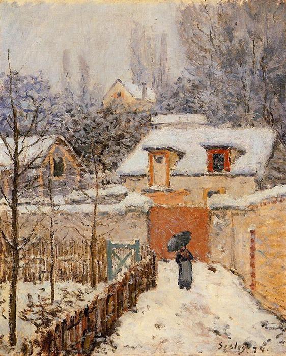 Snow At Louveciennes — Alfred Sisley