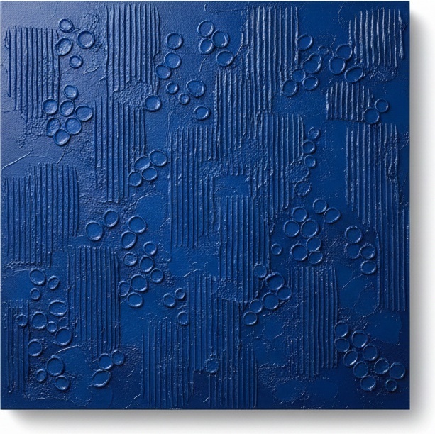 Monolithic Ultramarine: A Sculptural Study Of Rhythmic Grooves And Celestial Orbs — Laurent Vionnet