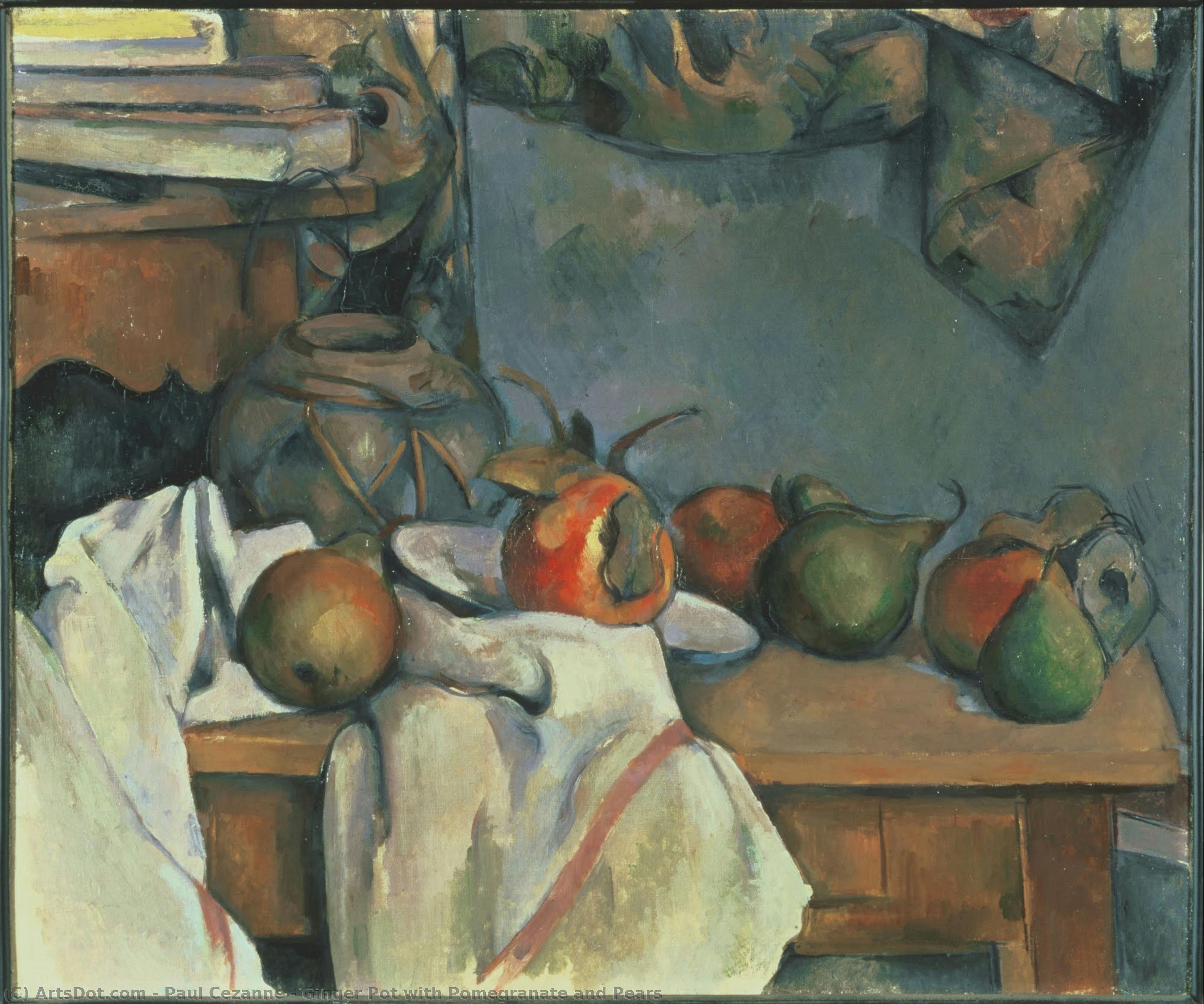 Ginger Pot Con Pomodoro E Pere — Paul Cézanne
