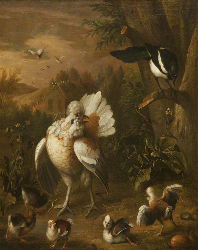 Farmyard Scene by Jakab Bogdány, painted by hand in oil on linen