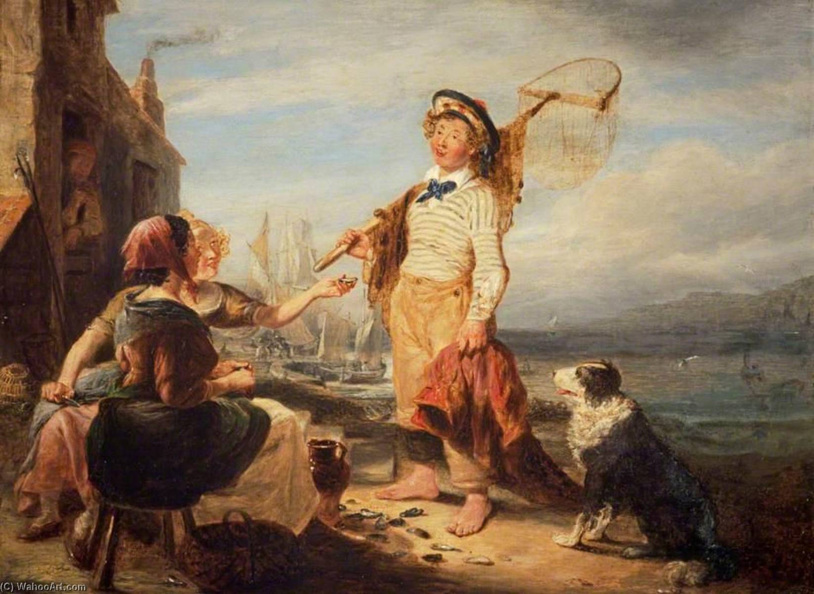 Fisher Folk, ავტორი William Kidd, ხელით შესრულებული ზეთწერილი ტილოსზე