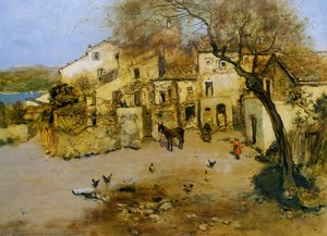 A Mediterranean Courtyard — Jean-françois Raffaelli