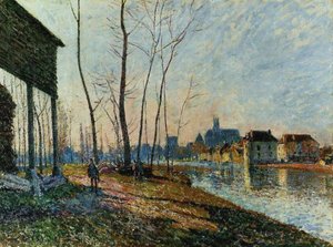 A February Morning At Moret Sur Loing — Alfred Sisley