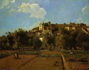 The Gardens Of L'hermitage, Pontoise — Camille Pissarro