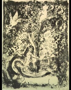 Branch and flute-player