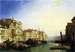 Venice Grand Canal, Sunset — Richard Parkes Bonington