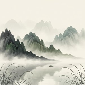 Ethereal Silhouettes In Charcoal Mist: A Singular Meditative Landscape Of Silent Peaks — Laurent Garnier