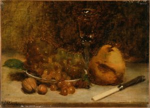 Grapes, Knife And Glass — Julian Alden Weir