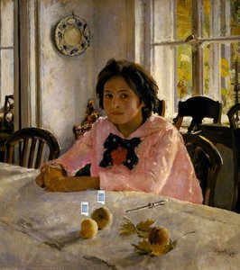 Girl With Peaches. Portrait Of Vera Mamontova — Valentin Alexandrovich Serov