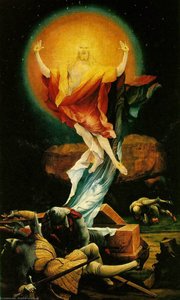 Isenheimaltaret (öppet) Uppståndelsen, Ca — Matthias Grünewald