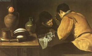 Two Men At A Table — Diego Velázquez