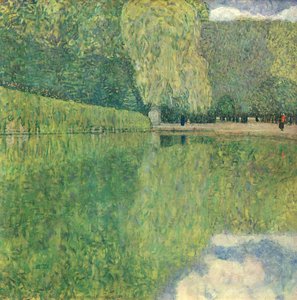 Fruit Trees By The Lake Sfondo, Art Nouveau, Golden Phase
